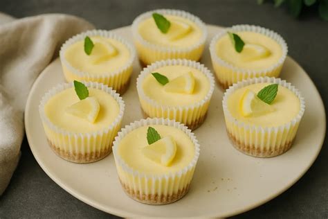 Citrónové košíčky s mascarpone a mätou