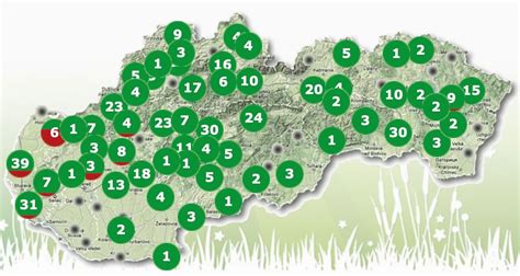 Mapa rozšírenia jedle normandskej