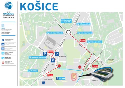 Mapa okolia prevádzky s vyznačenými parkoviskami a zastávkami