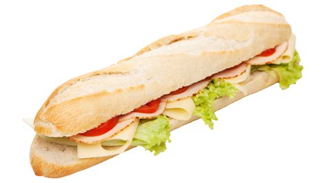 Základná obložená bageta s paprikou a šunkou