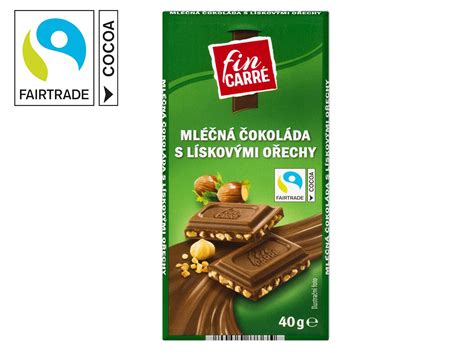 Logo značky Fin Carré a ukážka rôznych druhov čokolád
