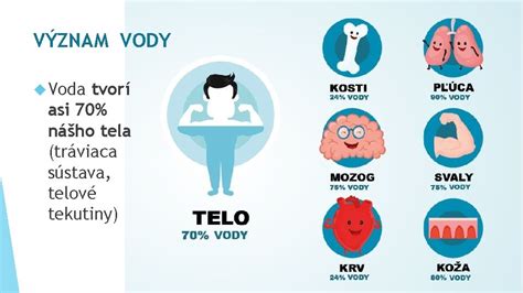Schéma: Význam vody pre ľudské telo