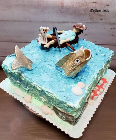 torta s motívom rybára