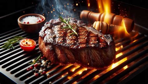 Muž grilujúci steak na záhradnom grile