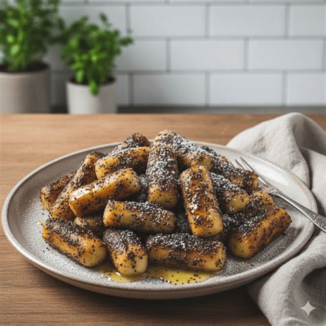 Ilustrácia hotových zemiakových šúľancov s makom