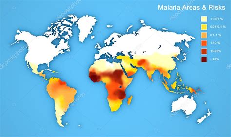 Mapa výskytu malárie vo svete