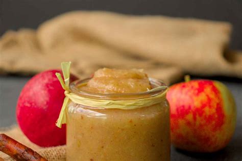 Jar of homemade apple puree