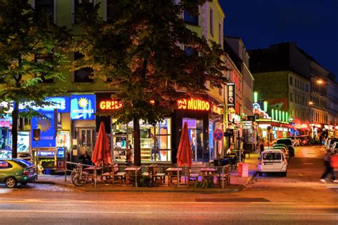 Ulica Reeperbahn v noci