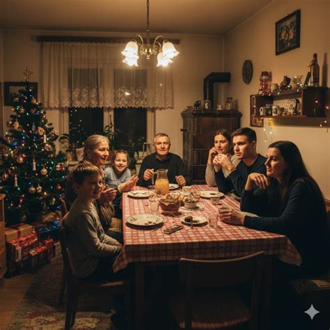 Rodina pri sviatočnom stole