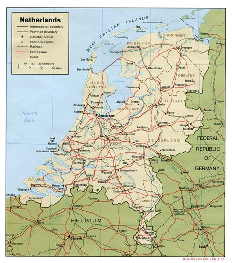 Mapa Holandska s vyznačeným mestom Gouda